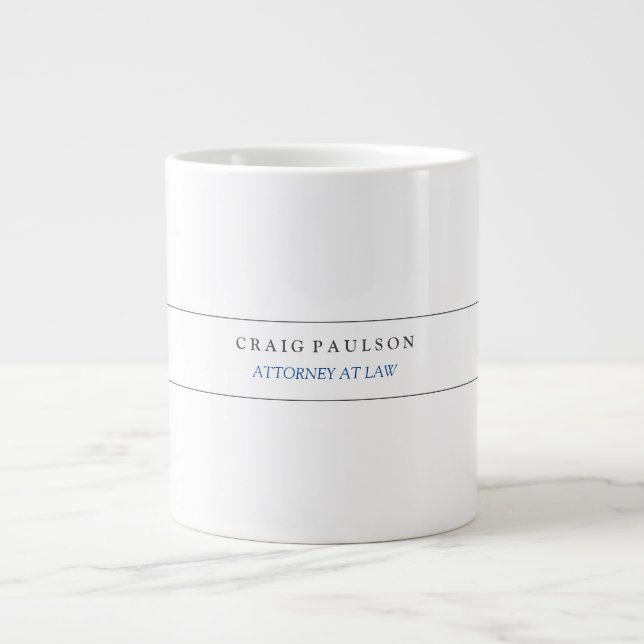 Grande Tasse Avocat-conseil noir blanc à la profession de droit (Devant)
