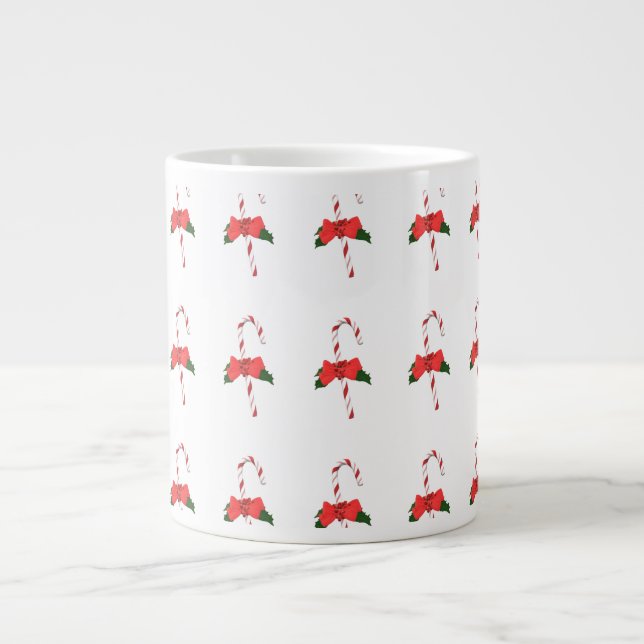 Grande Tasse Baguette de Noël rouge blanc vert (Devant)