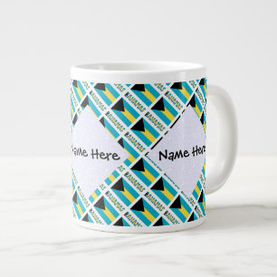Grande Tasse Bahamas et drapeau bahamien personnalisés en mosaï