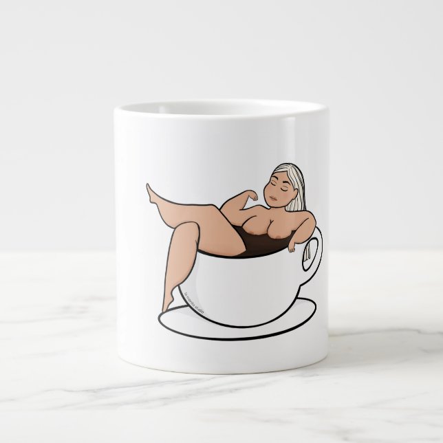 Grande Tasse Bain dans le café - Cute et curvy mug (Devant)