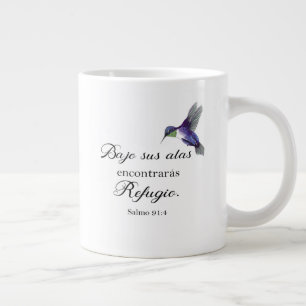 Grande Tasse Bajo sus alas Salmo 91 verset de la Bible espagnol