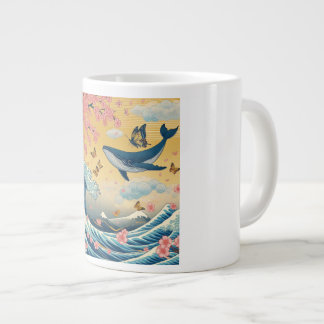 Grande Tasse Baleia Celestial entre Cerejeiras – Arte IA