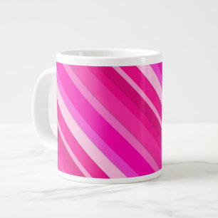 Grande Tasse Bandes de bonbons en couches - rose et fuchsia