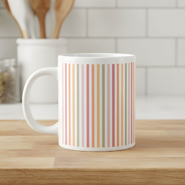 Grande Tasse Bandes lumineuses modernes (mug with light colored stripes)