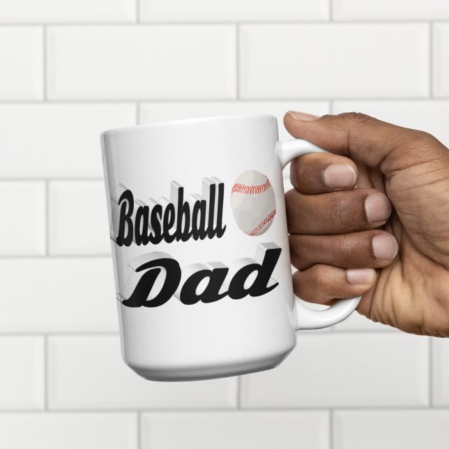 Grande Tasse Baseball Papa demi-texte Géant Café Mug (Créateur téléchargé)