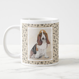 Grande Tasse Basset Hound Peinture - Cute Original Chien Art