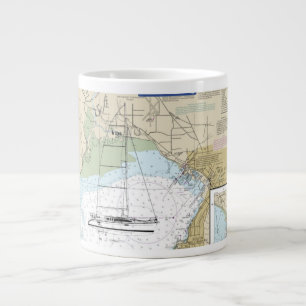 Grande Tasse Bateau à voile à café avec diagramme de navigat