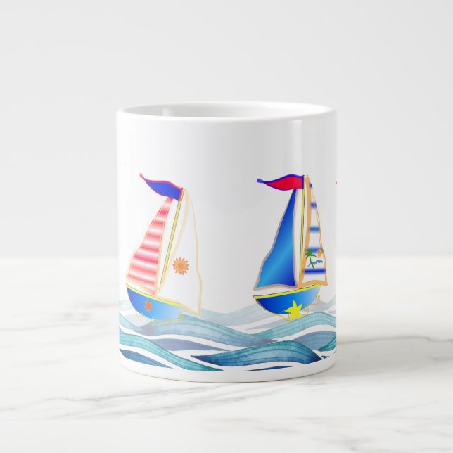 Grande Tasse Bateau à voile Café Mug (Devant)