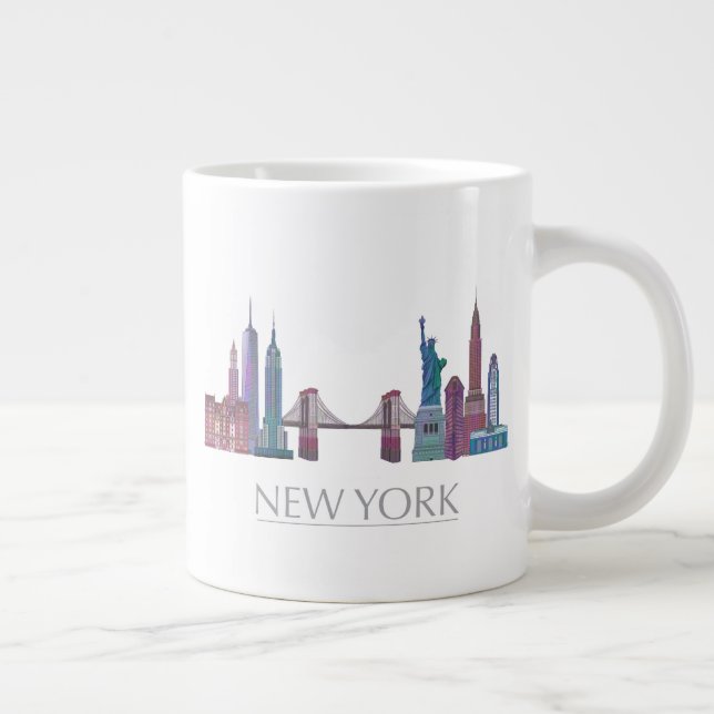 Grande Tasse Bâtiments couleur New York Skyline (Droite)