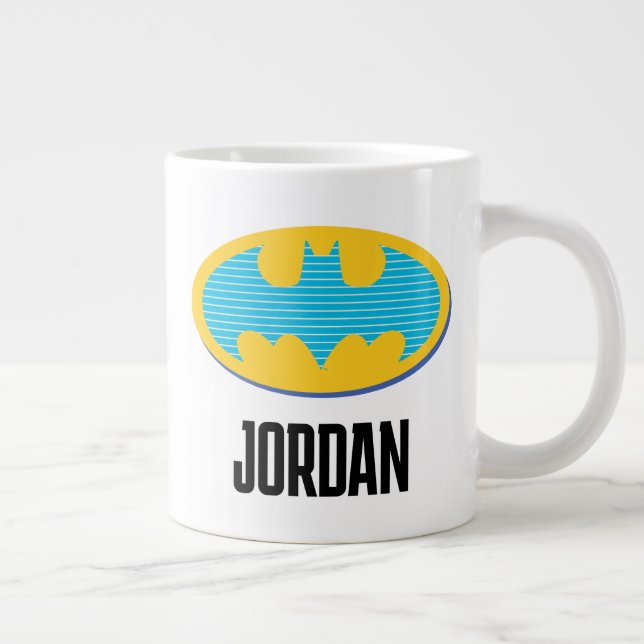 Grande Tasse Batman | Symbole Cyan Stripes (Droite)