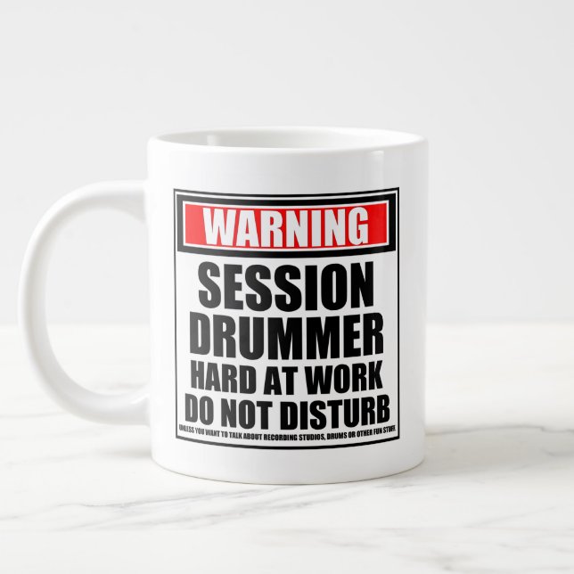 Grande Tasse Batteur de session d'avertissement dur au travail (Gauche)