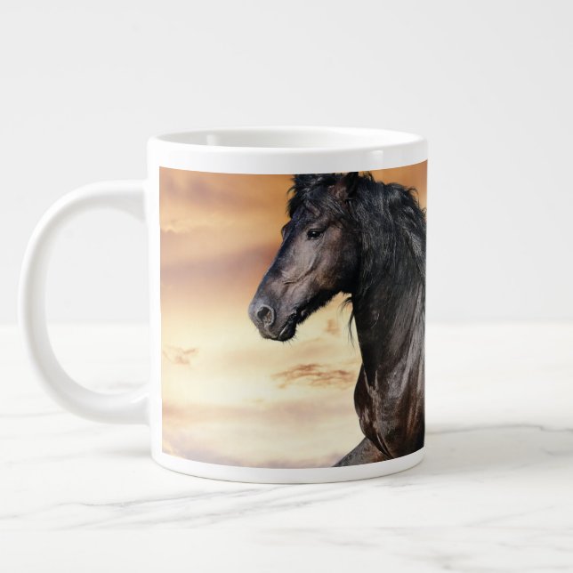 Grande Tasse Beau Cheval Noir (Gauche)
