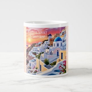 Grande Tasse Beau coucher de soleil à Santorin