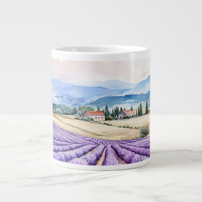 Grande Tasse Beautiful lavender fields art (Devant)