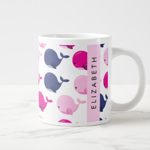 Grande Tasse Beaux Baleines, Motif De Baleines, Votre Nom
