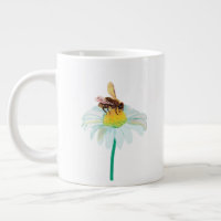 Bee de miel sur une fleur blanche