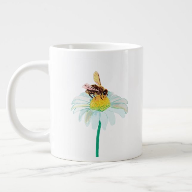 Grande Tasse Bee de miel sur une fleur blanche (Gauche)