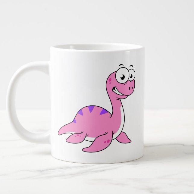 Grande Tasse Belle Illustration Du Monstre Loch Ness. (Gauche)
