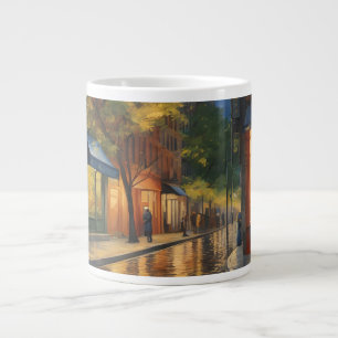 Grande Tasse Belle peinture numérique d'une rue de ville la nui