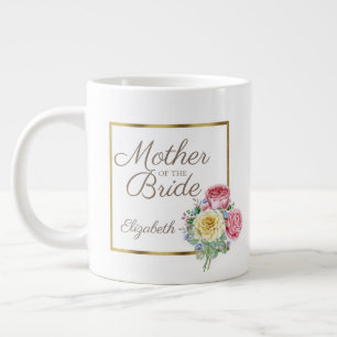 Grande Tasse Belle robe de mariée mère rose et jaune florale