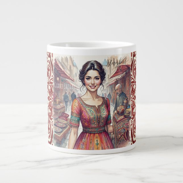 Grande Tasse Belles femmes dans Grand Bazar Turquie, Turque (Devant)