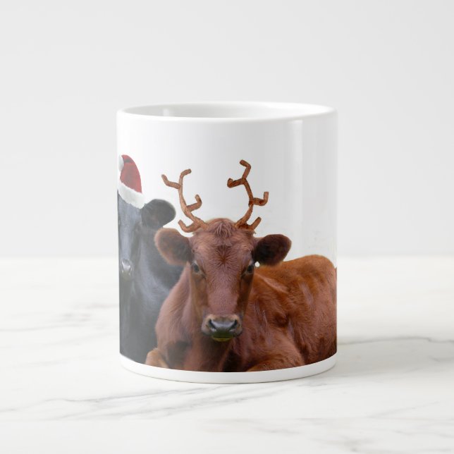 Grande Tasse Bétail de Noël - casquette et andouillers de Père (Devant)