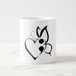 Grande Tasse Beurre de sensibilisation au suicide Mug de coeur 