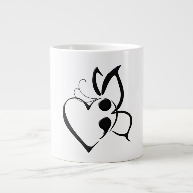 Grande Tasse Beurre de sensibilisation au suicide Mug de coeur  (Devant)