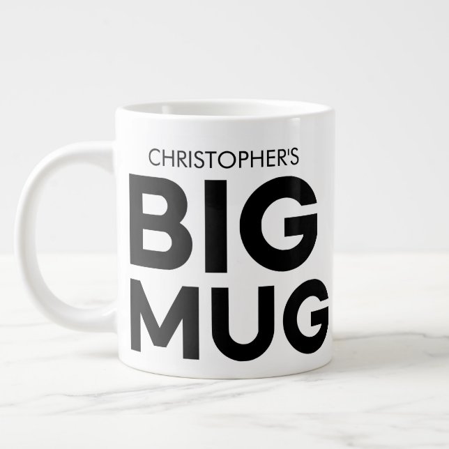 Grande Tasse Big Mug | Grosse Mug | Coupe Jumbo | Mug de nom pe (Gauche)