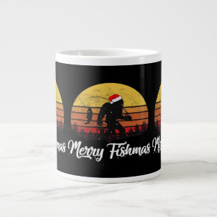 Grande Tasse Bigfoot Noël Chapeau de Père Noël Joyeux Fishmas V