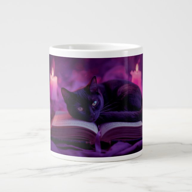 Grande Tasse Black Cat Mug | Witchy Candlelight Coffee Cup (Devant)