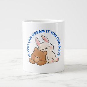 Grande Tasse Blancs Brown Maigre lapin et Ours Mug