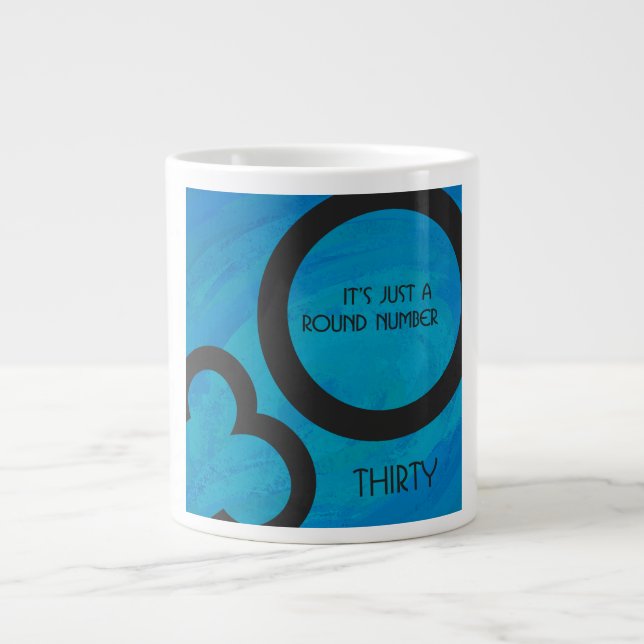 Grande Tasse Bleu 30 Décennie Anniversaire (Devant)
