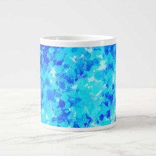 Grande Tasse Bleu Électrique Lumineux Brush Abstrait