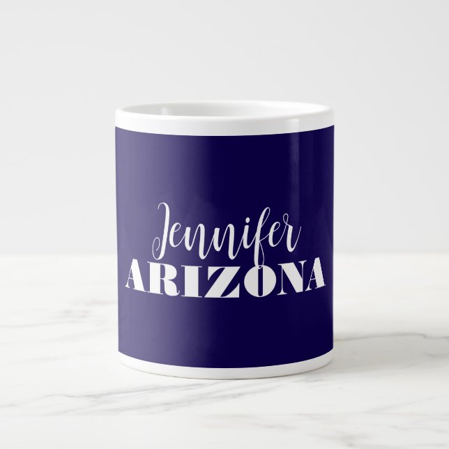 Grande Tasse Bleu foncé minimaliste moderne élégant professionn (Devant)