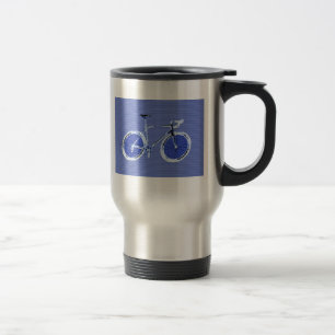 Grande tasse bleue de voyage de vélo
