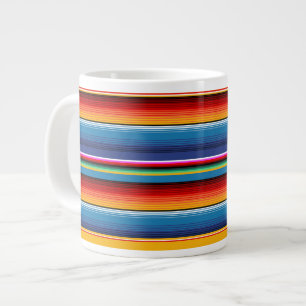 Grande Tasse Blue Gold Red Sarape mexicaine