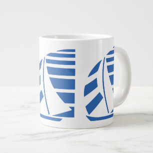 Grande Tasse Blue Racing Boats Jumbo Coffee Mug