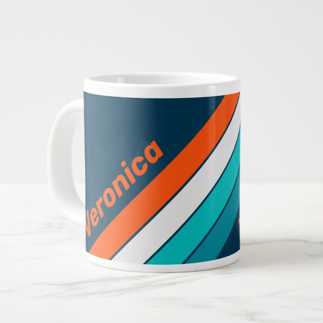 Grande Tasse Bluebottle Echo Stripes with Name (Devant gauche)