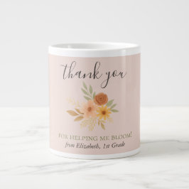 Grande Tasse Boho Floral Aquarelle Enseignant Merci