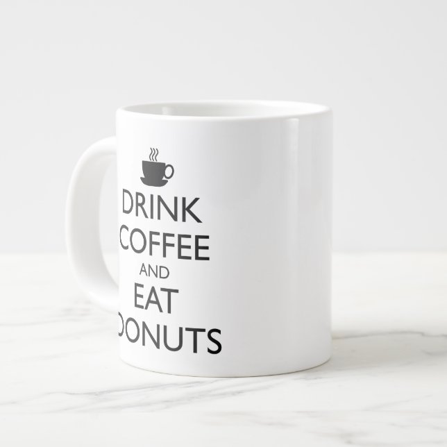 GRANDE TASSE BOIRE DU CAFÉ ET MANGER DES DONUTS (Devant gauche)