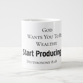Grande Tasse Bold Modern "God wants you to be wealthy" Faith
