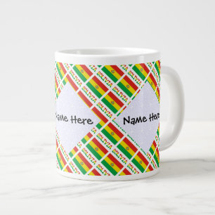 Grande Tasse Bolivie Drapeau Bolivien Personnalisé en Carreaux 