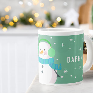 Grande Tasse Bonhomme de neige festif flocon de Noël Personnali