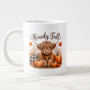 Grande Tasse Bonjour automne vache des Highlands Bonne Action d