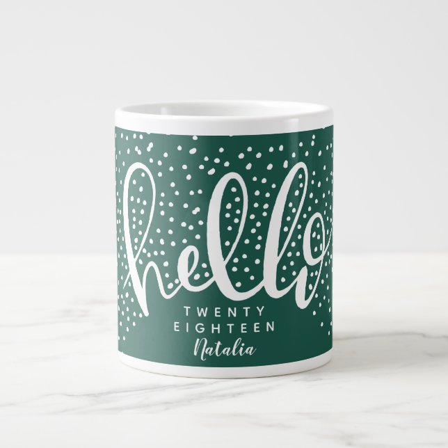 Grande Tasse Bonjour Noël neige (Devant)