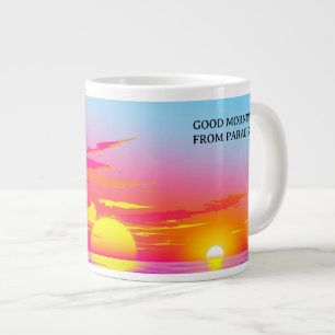 Grande Tasse Bonjour Paradis Coucher de Soleil Exotique de Plag