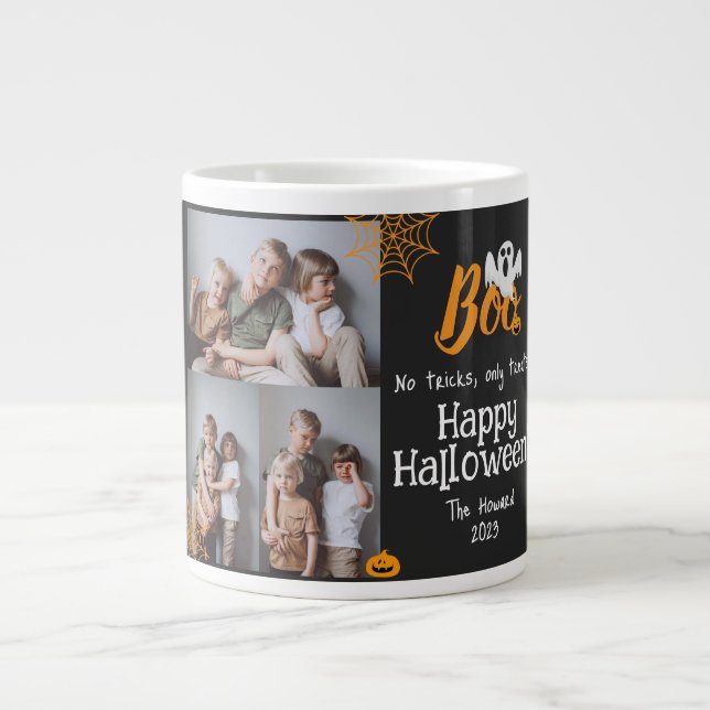 Grande Tasse Boo citrouille jack-o-lanterne Halloween Collage p (Devant)