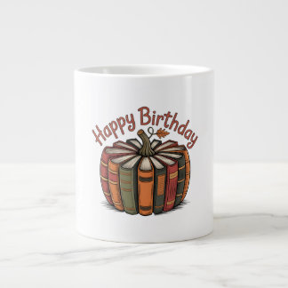 Grande Tasse Book Pumpkin Happy Birthday