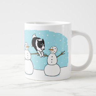 Grande Tasse Bordure de vacances Collie Agility Chien avec des